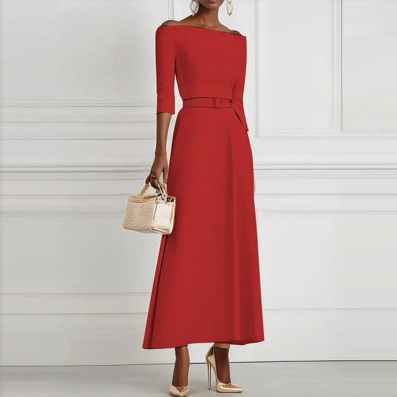 Elegant High Waist Maxi Dress
