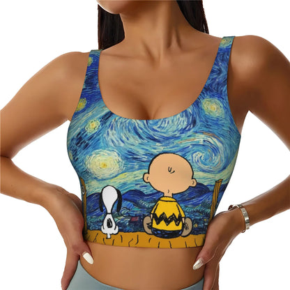 Dog Cartoon Print Bra