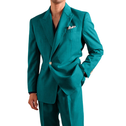 Linen Peak-Lapel Wedding Suit Set