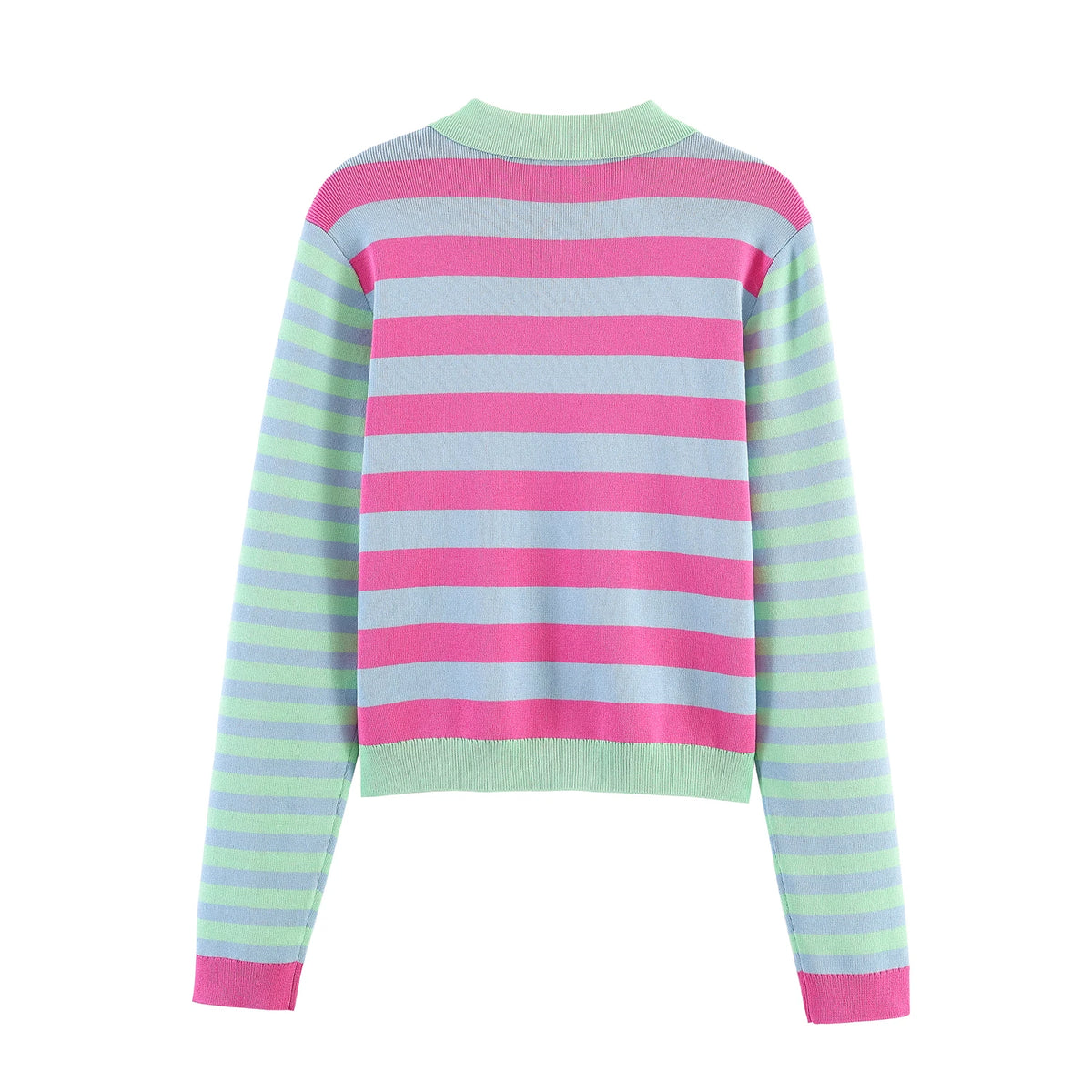 Multicolor Striped Knit Cardigan