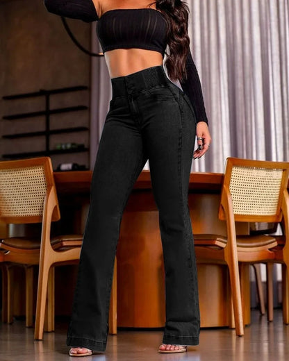 Bodycon Distressed Straight Jeans