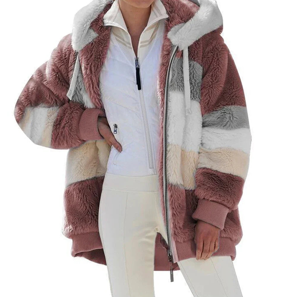 Spliced Hooded Zip Jacket
