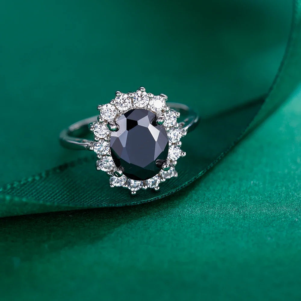 Oval Zircon Silver Ring