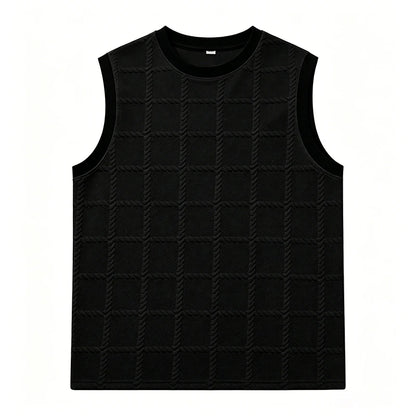 Jacquard Contrast-Trim Tank Top
