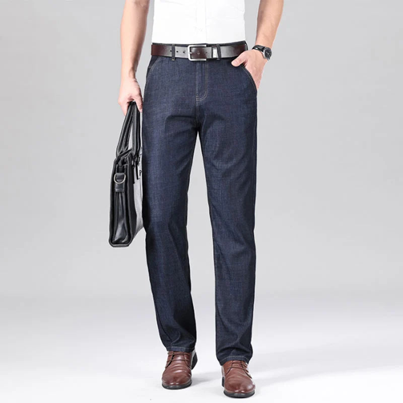 Lyocell Blend Straight Leg Jeans