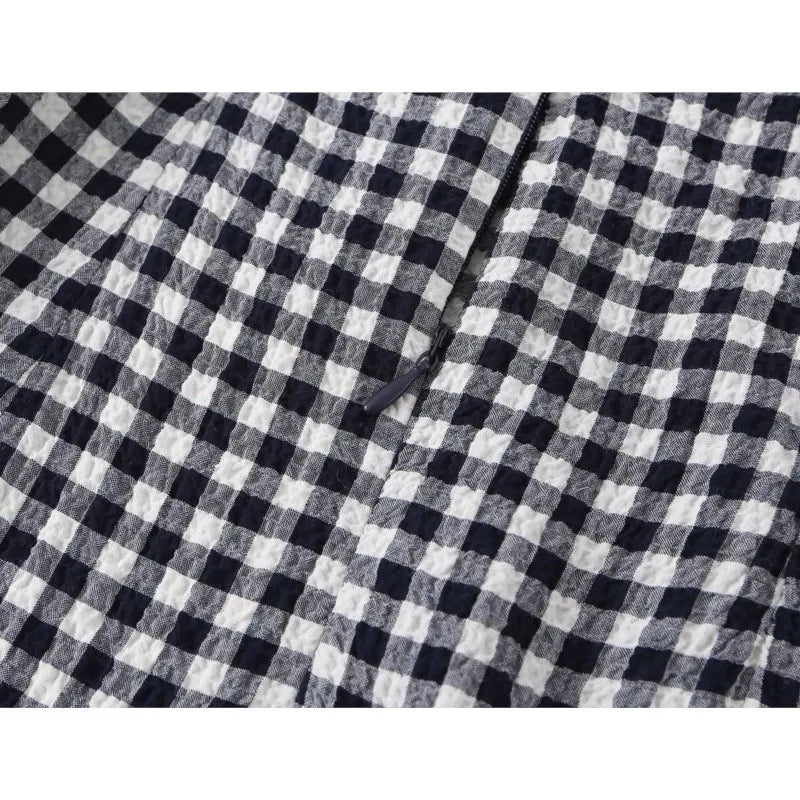 Gingham Wide-Strap Dress