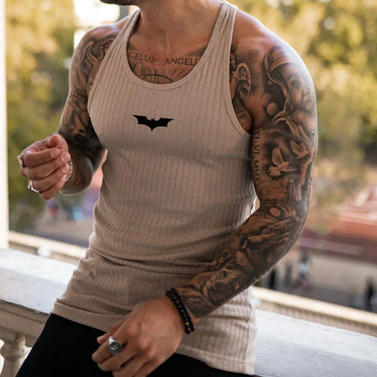 Bat-Sleeve Stripe Gym Tank Top