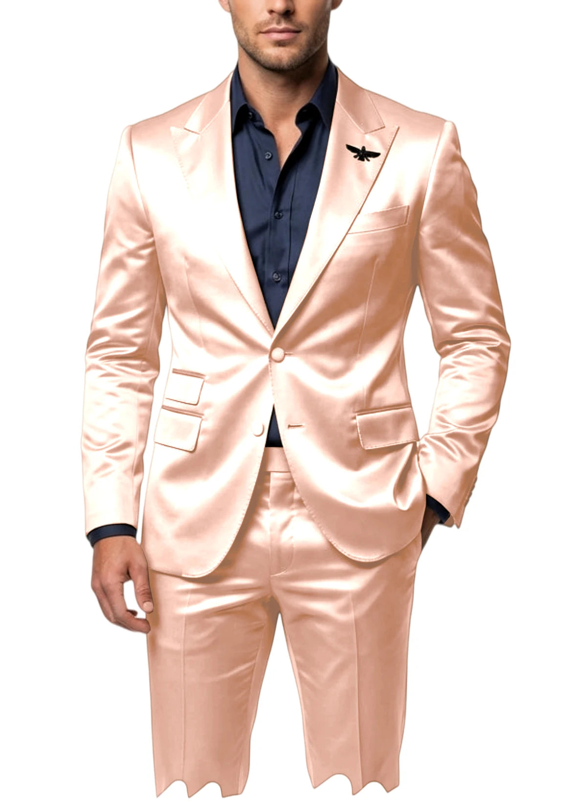 Satin Peak-Lapel Tuxedo Suit Set