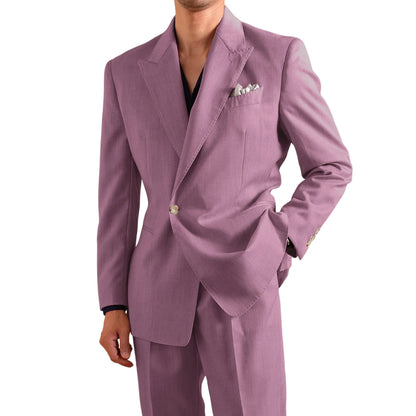 Linen Peak-Lapel Wedding Suit Set