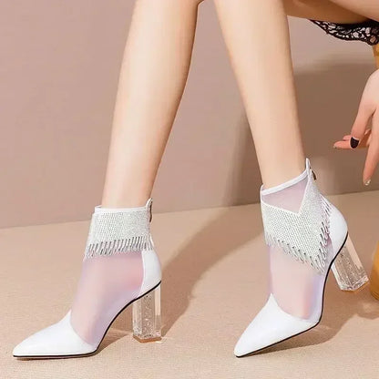 Rhinestone Tassel Dance Boots
