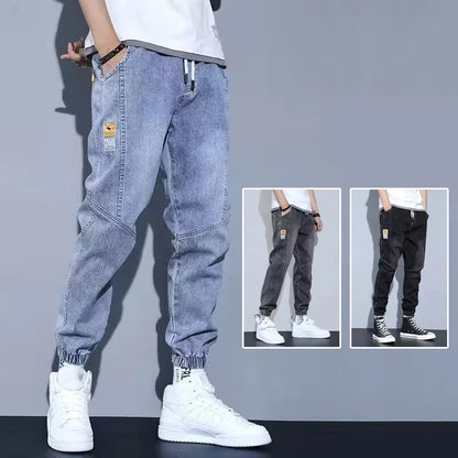 Elastic Harem Cargo Denim Joggers