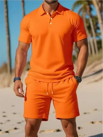 Polo Shirt Sports Two-Piece Set