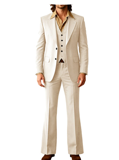 Retro Bell-Bottom Three-Piece Suit