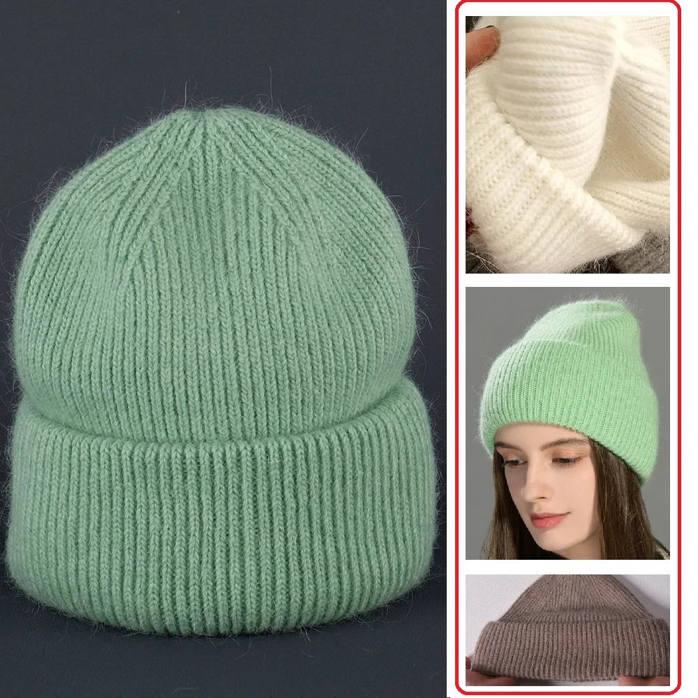 Wool Blend Hooded Scarf Beanie