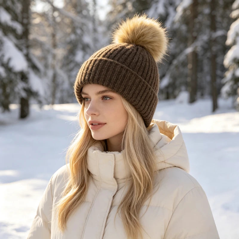Wool Blend Pom Beanie