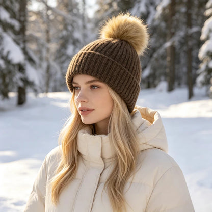 Wool Blend Pom Beanie