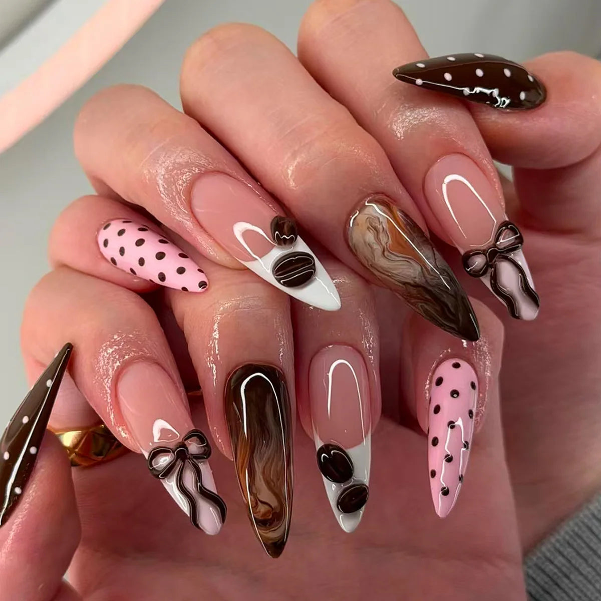 24pcs INS Colorful Y2K Press Nail Set