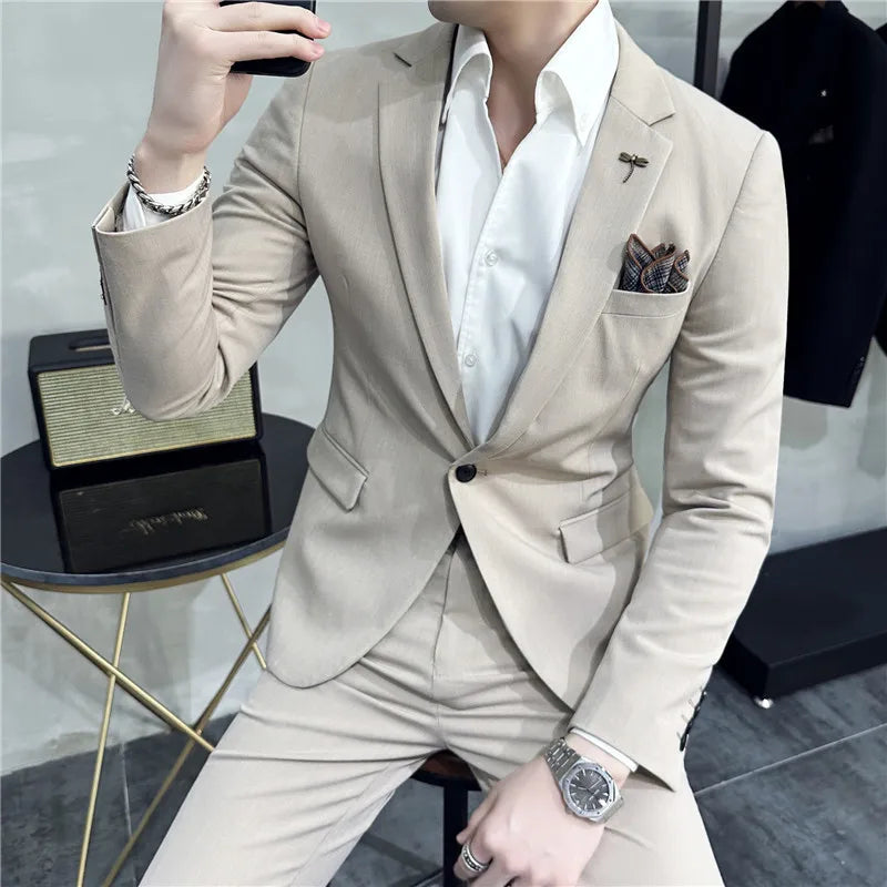 Single-Breasted Plus-Size Slim Tuxedo Suit