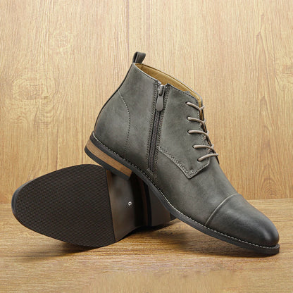 Leather Ankle Zip Boots