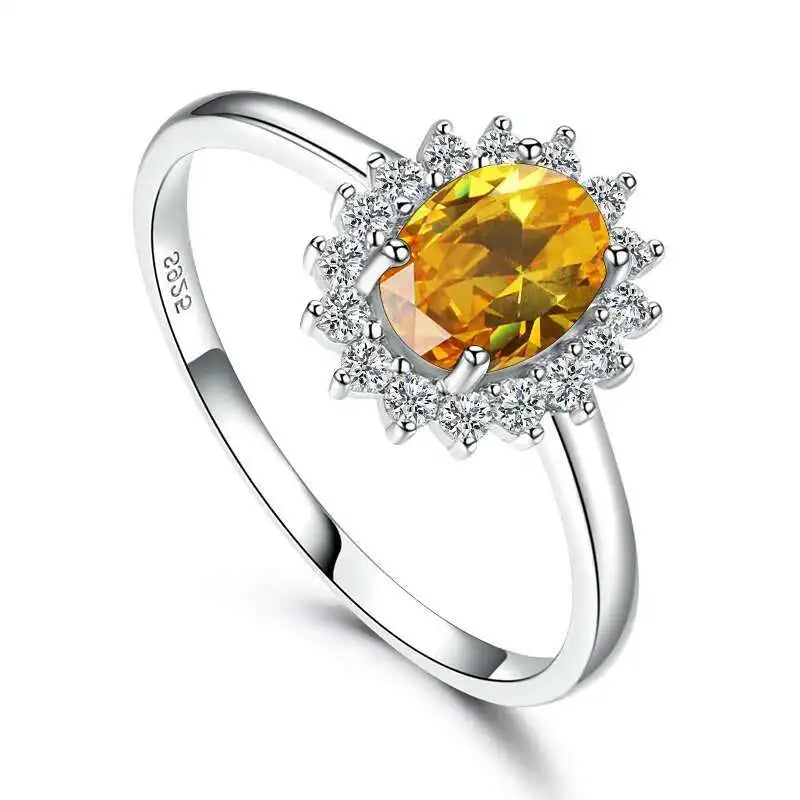 Floral Topaz Zircon Ring