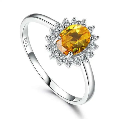 Floral Topaz Zircon Ring