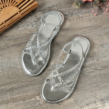 Cross-Tied Flat Sandals