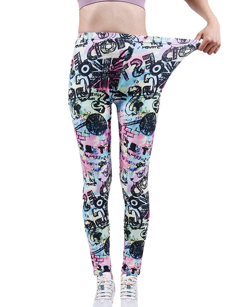 Floral Print High-Waist Jeggings
