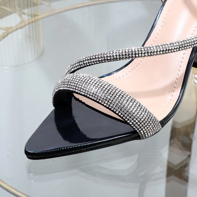 Green Rhinestone Sandals