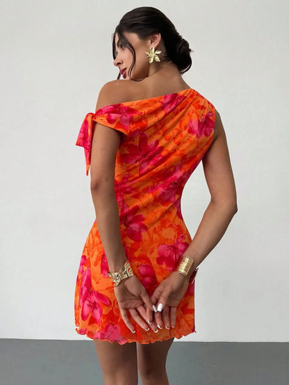 Floral Off-Shoulder Mini Dress
