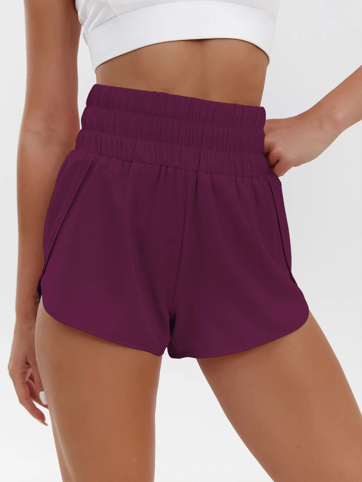 Loose Elastic-Waist Shorts