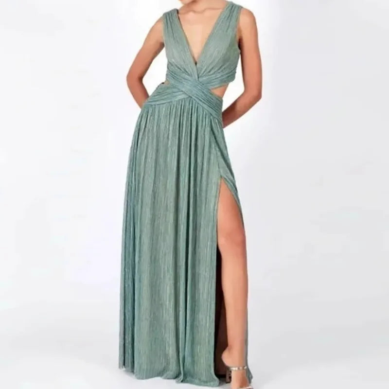 Strapless Backless Maxi Party Dress