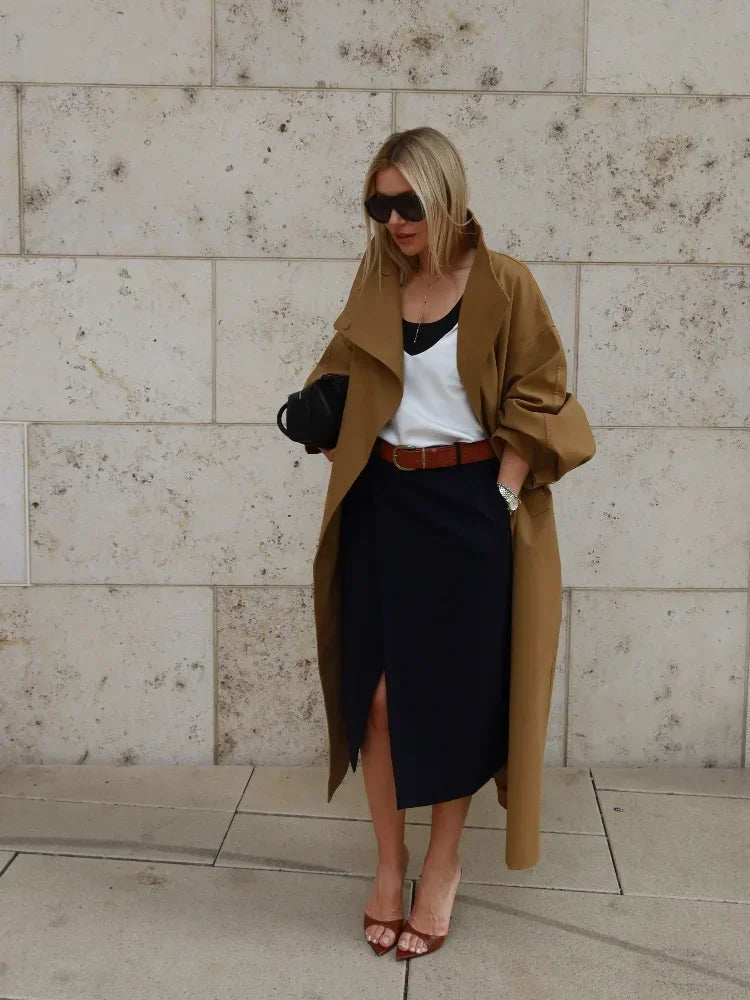 Stand Collar Long Trench Coat