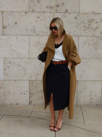 Stand Collar Long Trench Coat