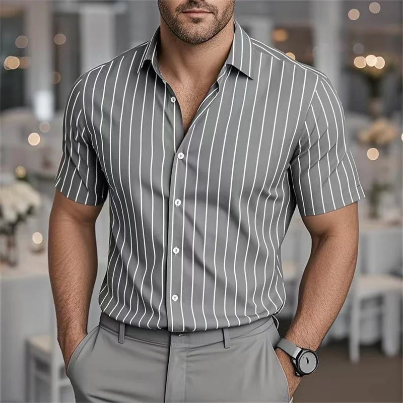 Striped Silk Party Shirt