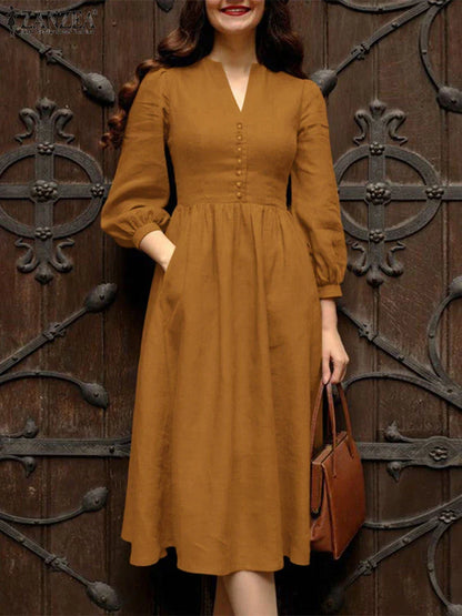 Elegant A-Line V-Neck Dress