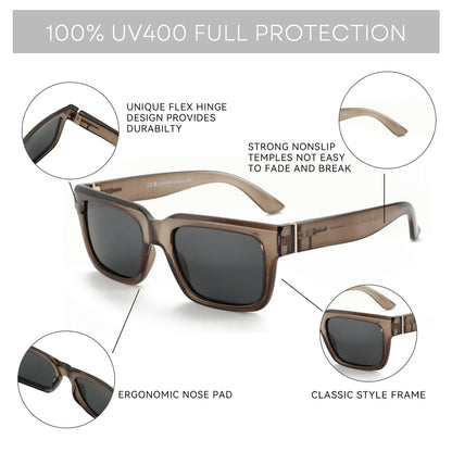 Polarized UV400  Retro Rectangle Sunglasses