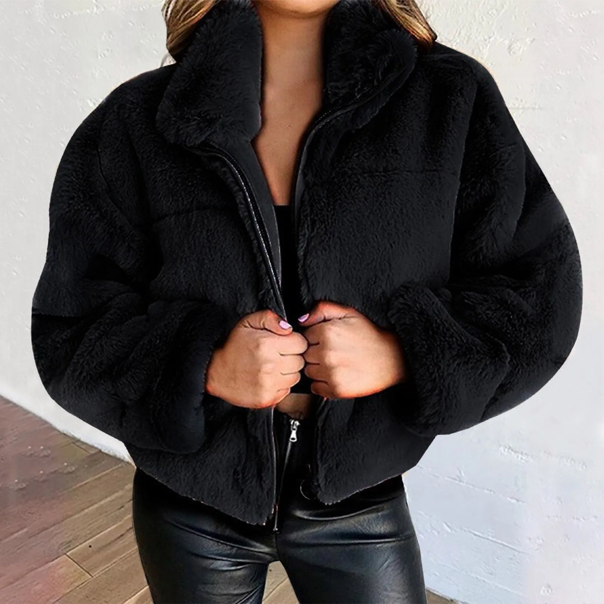 Short Zip Cardigan Coat