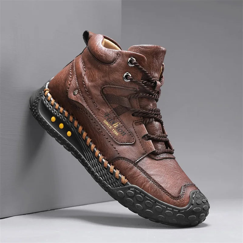 Microfiber Hand-stitched Retro Boots