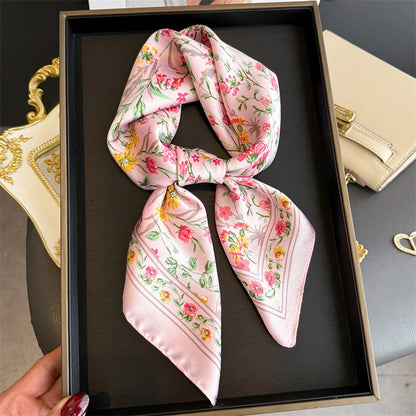 Floral Polyester Square Scarf
