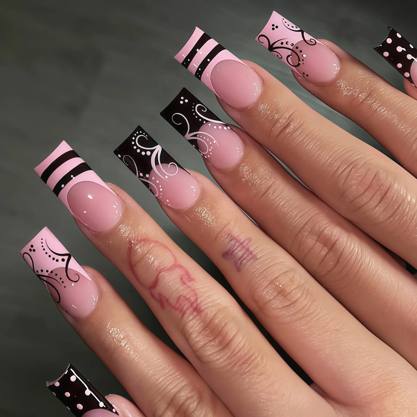 Glossy French Press On Nails