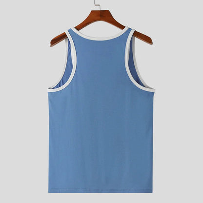 Patchwork Skinny Gym Tank Top