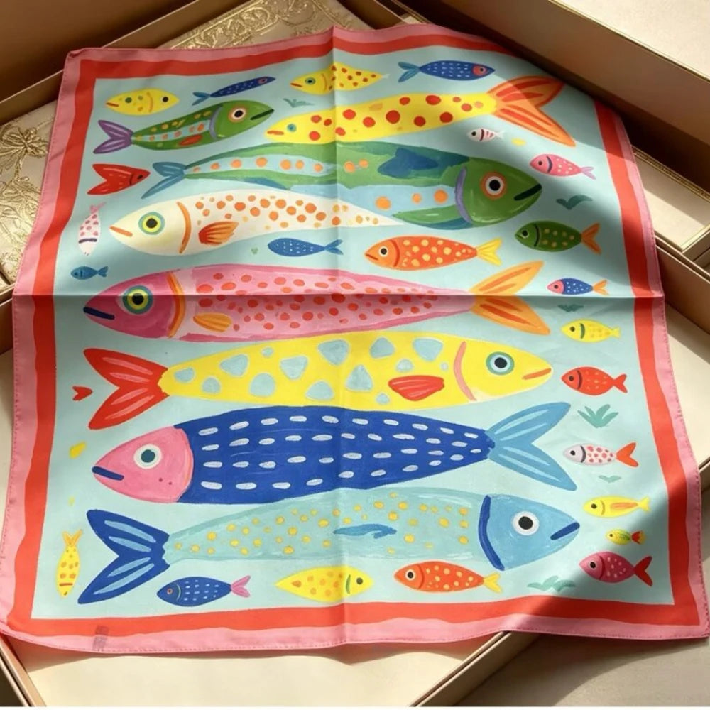 Fruit Print Korean Square Scarf