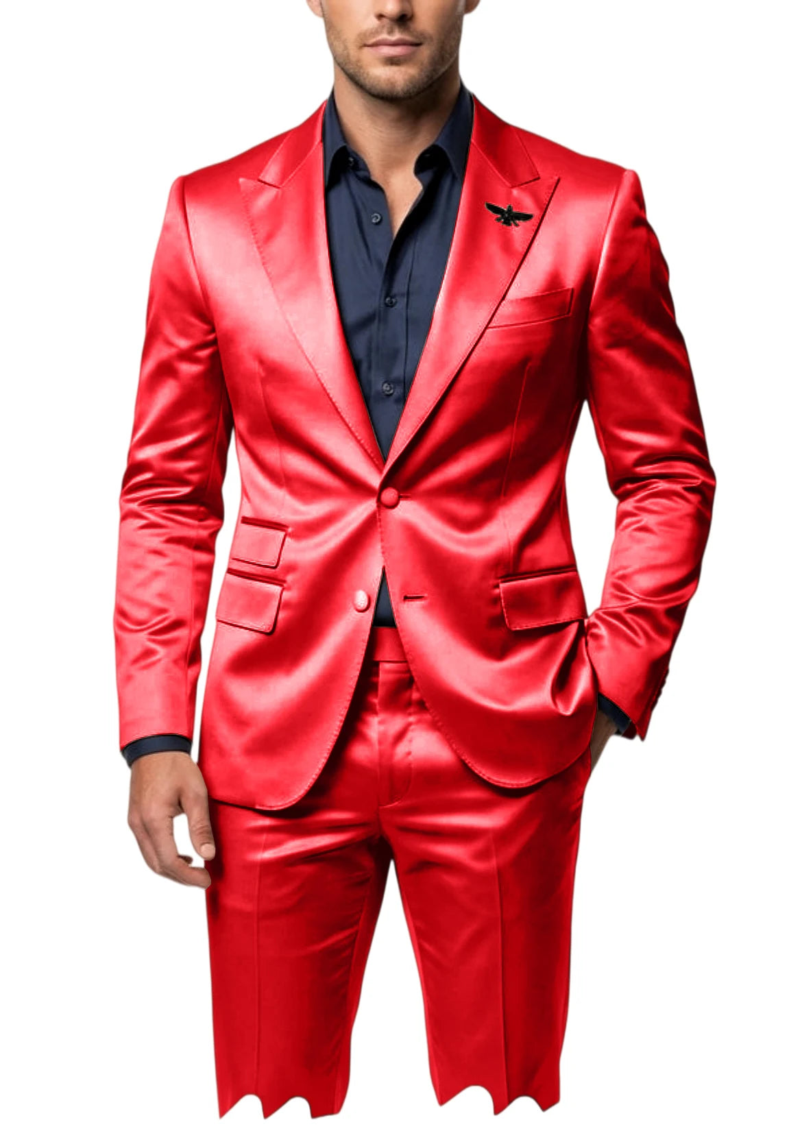 Satin Peak-Lapel Tuxedo Suit Set