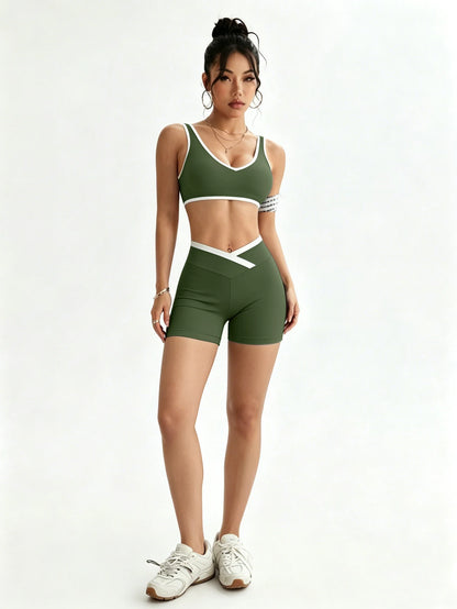 Backless Vest Shorts Set