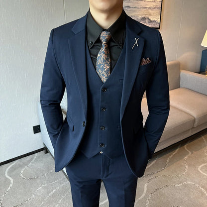 Groomsmen Three-Piece Suit Ensemble