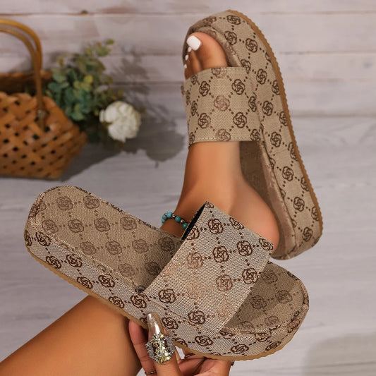 PU Platform Summer Slippers