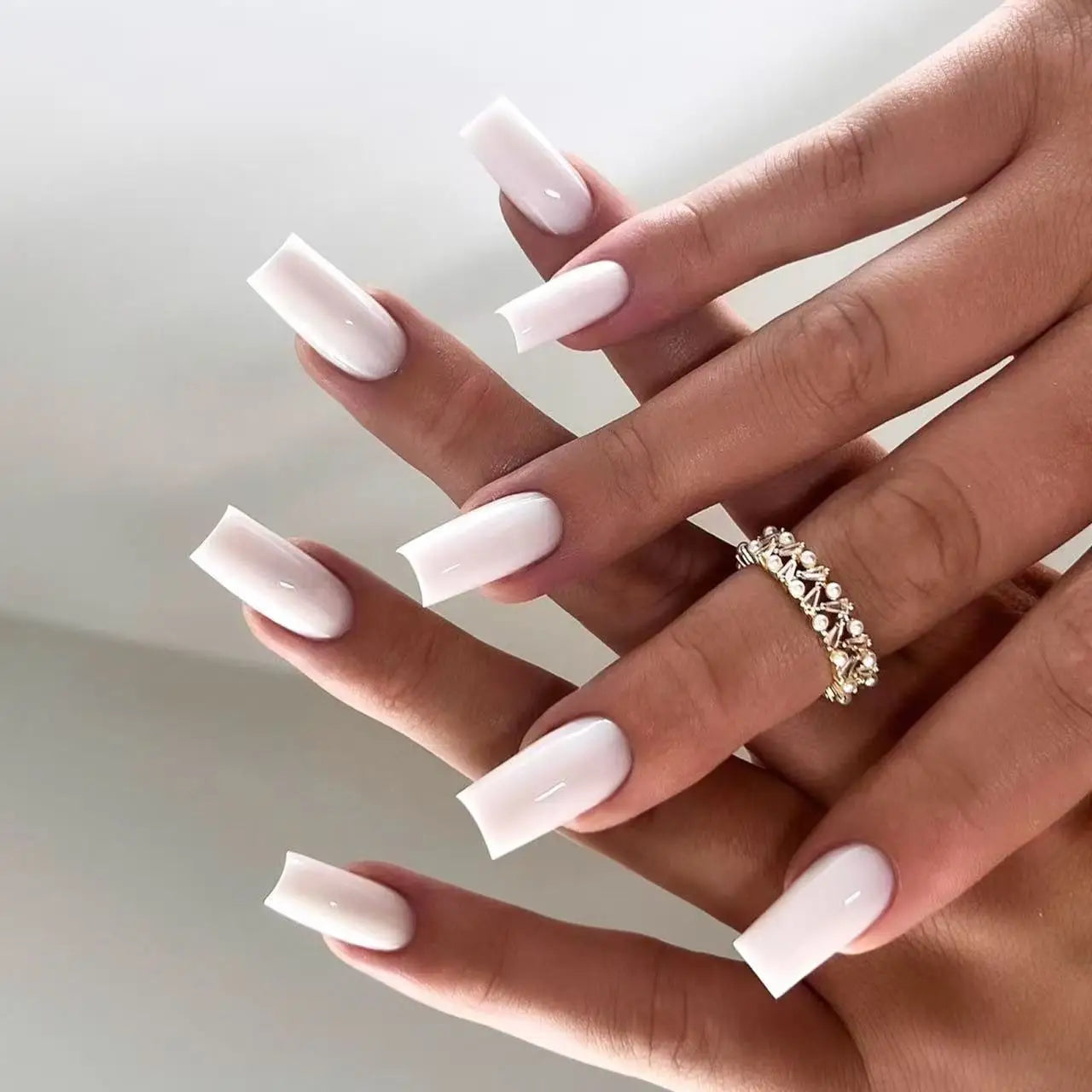 White Minimalist Press Nails