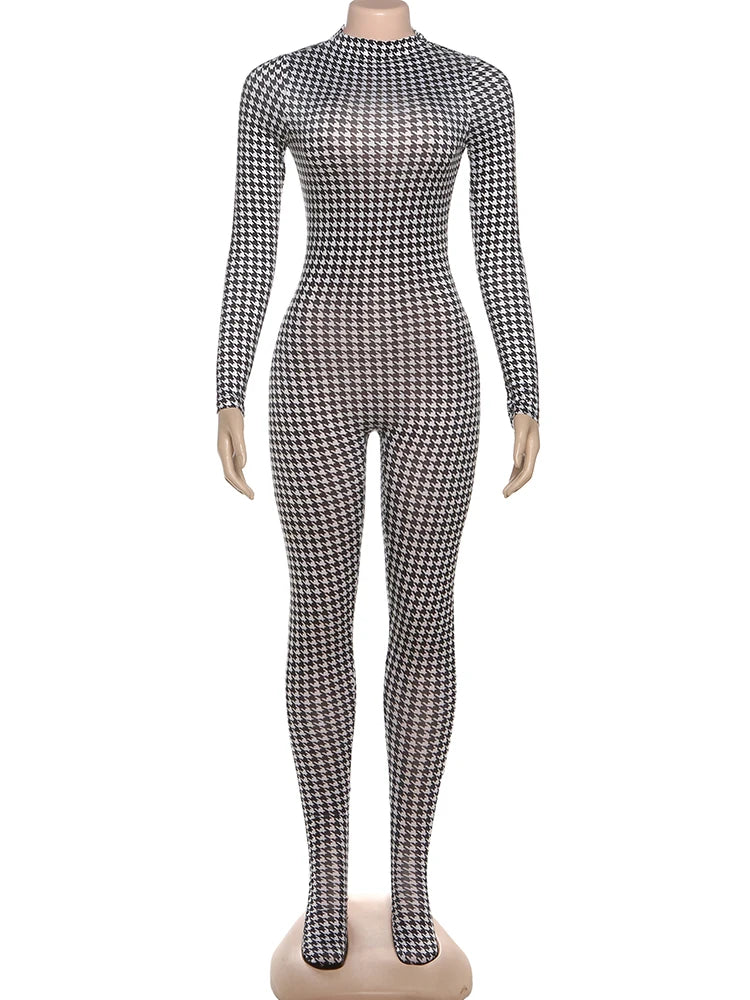 Turtleneck Patchwork Jumpsuit