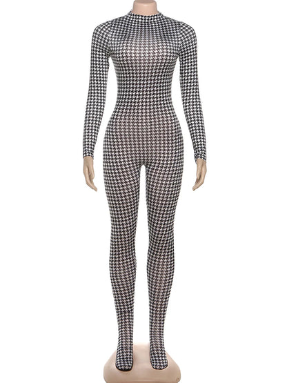 Turtleneck Patchwork Jumpsuit