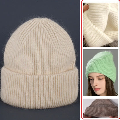 Wool Blend Hooded Scarf Beanie
